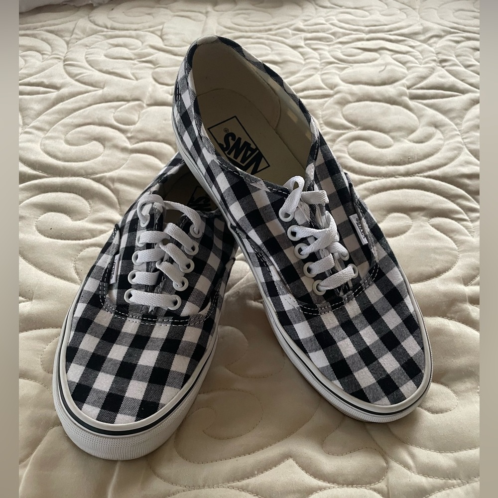 Vans Classic Black and White Plaid Sneakers